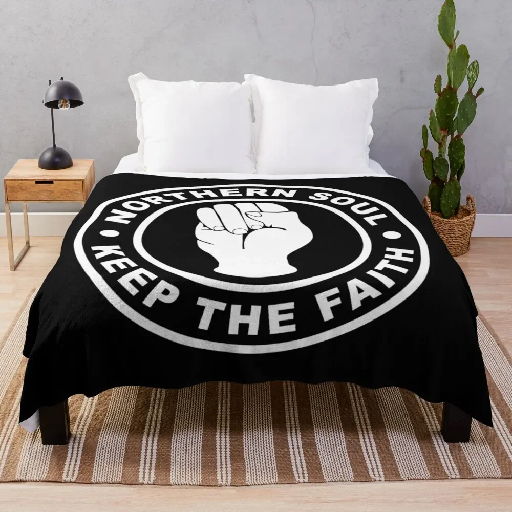 

Northern Soul keep the faith Throw Blanket fluffy Plush for winter Flannel Fabric Luxury Blankets