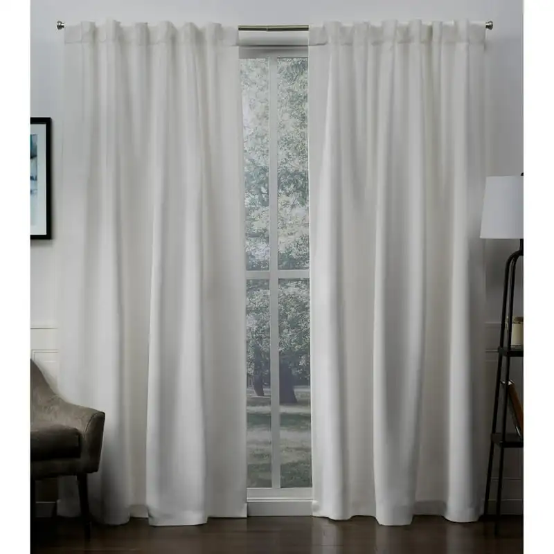 Sateen Twill Woven Room Darkening Blackout Hidden Tab Curtain Panel Pair, 52x96, Vanilla
Sateen Twill Woven Room Darkening Blackout Hidden Tab Curtain Panel Pair, 52x96, Vanilla