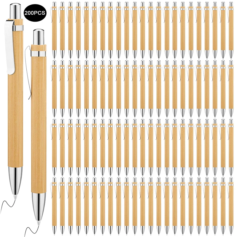 200Pcs Bamboo Ballpoint Pens Wooden Retractable Ballpoint Pen Bamboo Black Ink Pens for Men Women Writing Signature Pens
200Pcs Bamboo Ballpoint Pens Wooden Retractable Ballpoint Pen Bamboo Black Ink Pens for Men Women Writing Signature Pens