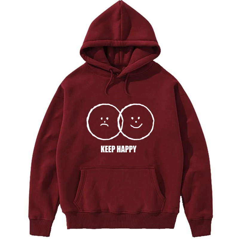 Men's Hoodies Autumn Winter Casual Jogger Solid Smiley Print Hooded Sweatshirts Women Streetwear Keep Happy Tops Men's Clothes
Men's Hoodies Autumn Winter Casual Jogger Solid Smiley Print Hooded Sweatshirts Women Streetwear Keep Happy Tops Men's Clothes