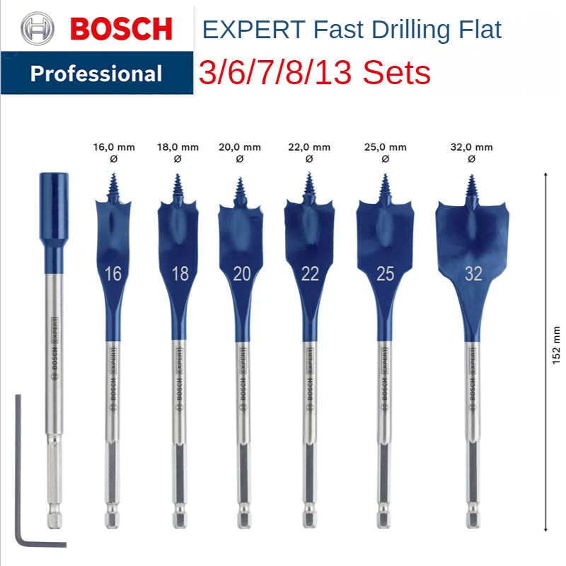 Bosch Accessories Triple Point Woodworking Flat Drill 10-32mm Drawer Cabinet Lock Hole Opener Wood Fraise Drill Bit Set 152mm
Bosch Accessories Triple Point Woodworking Flat Drill 10-32mm Drawer Cabinet Lock Hole Opener Wood Fraise Drill Bit Set 152mm