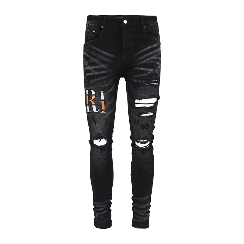 Street Fashion Men Jeans Buttons Fly Retro Black Gray Stretch Skinny Ripped Jeans Men Patch Designer Hip Hop Brand Pants Hombre
Street Fashion Men Jeans Buttons Fly Retro Black Gray Stretch Skinny Ripped Jeans Men Patch Designer Hip Hop Brand Pants Hombre