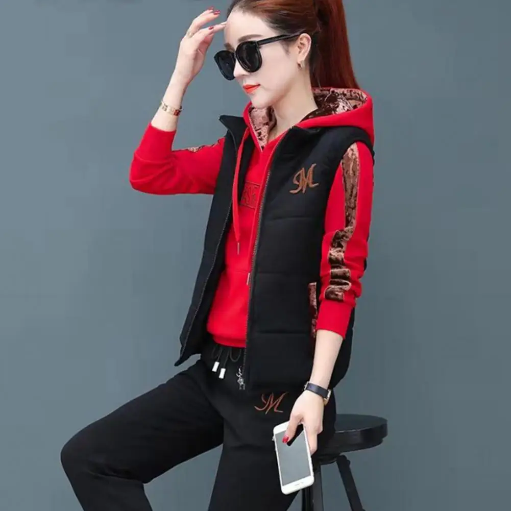 Winter Tracksuit Women Three-piece Suit Stylish Women's 3-piece Set Embroidered Waistcoat Hooded Top Ladies Casual Activewear
Winter Tracksuit Women Three-piece Suit Stylish Women's 3-piece Set Embroidered Waistcoat Hooded Top Ladies Casual Activewear