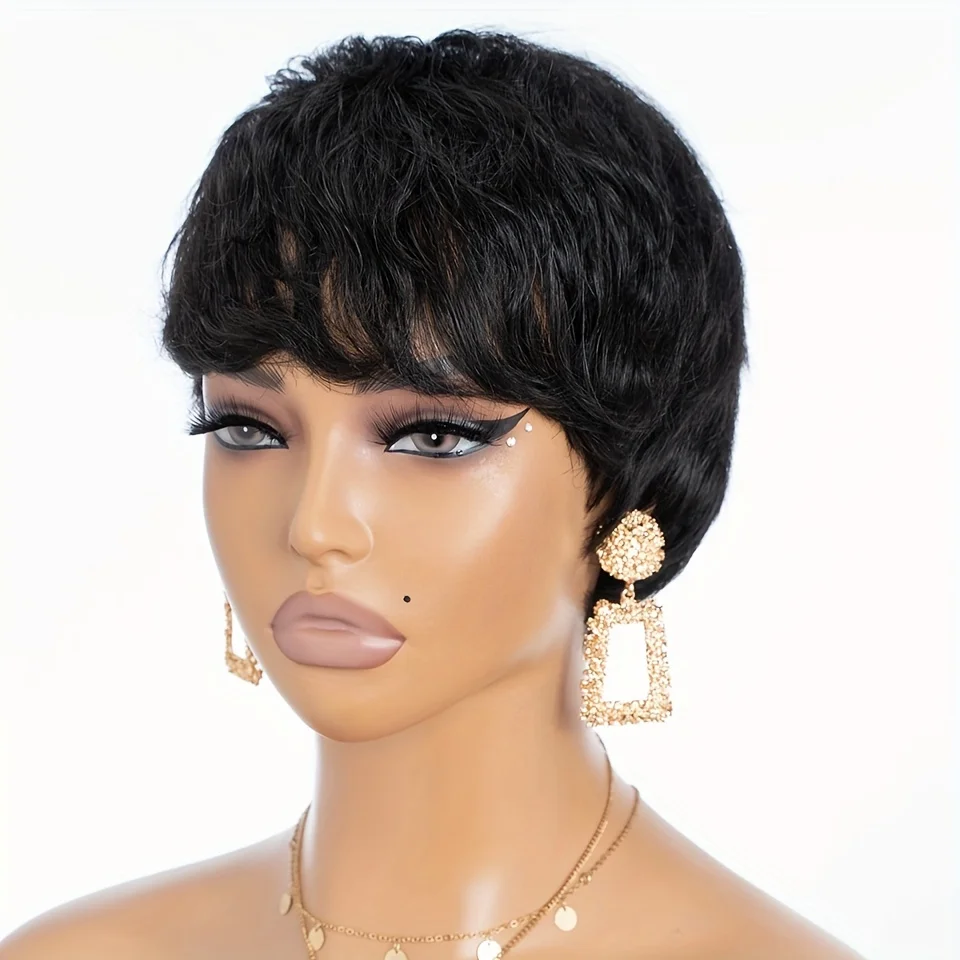 Rebecca 180D Glueless Pixie Short Cut Corn Wavy Bob Wigs With Bangs Wavy Human Hair Wigs With Bangs For Women
Rebecca 180D Glueless Pixie Short Cut Corn Wavy Bob Wigs With Bangs Wavy Human Hair Wigs With Bangs For Women
