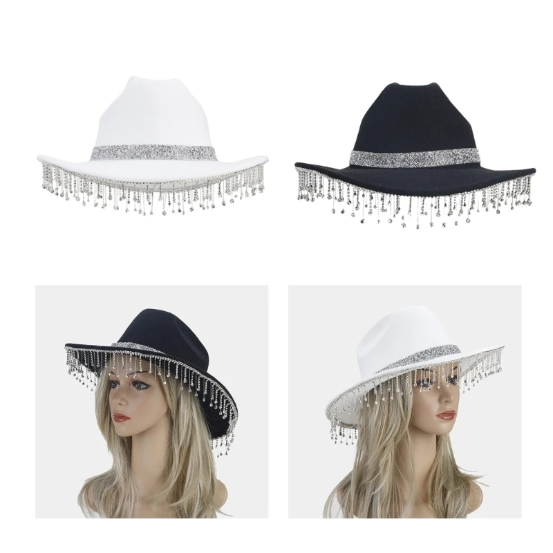 

Lightweight Fedoras Hat Woman Men Felt Ladies Cowboy Hat Party Western Party Hat Bonnet Men Windproof Hat