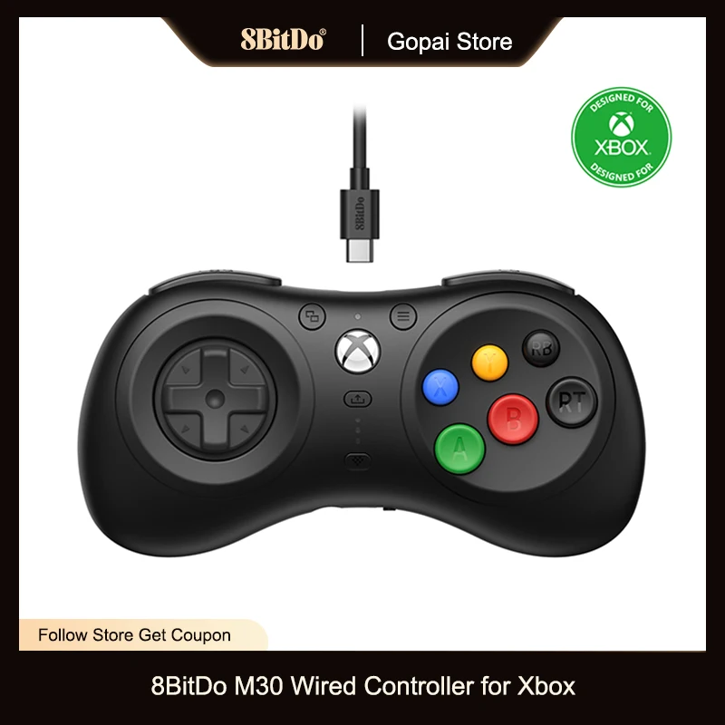 

8Bitdo M30 Wired Gamepad Game Controller for Xbox Series X/S, Xbox One, Windows with 6-Button Layout Game Console Accessories
