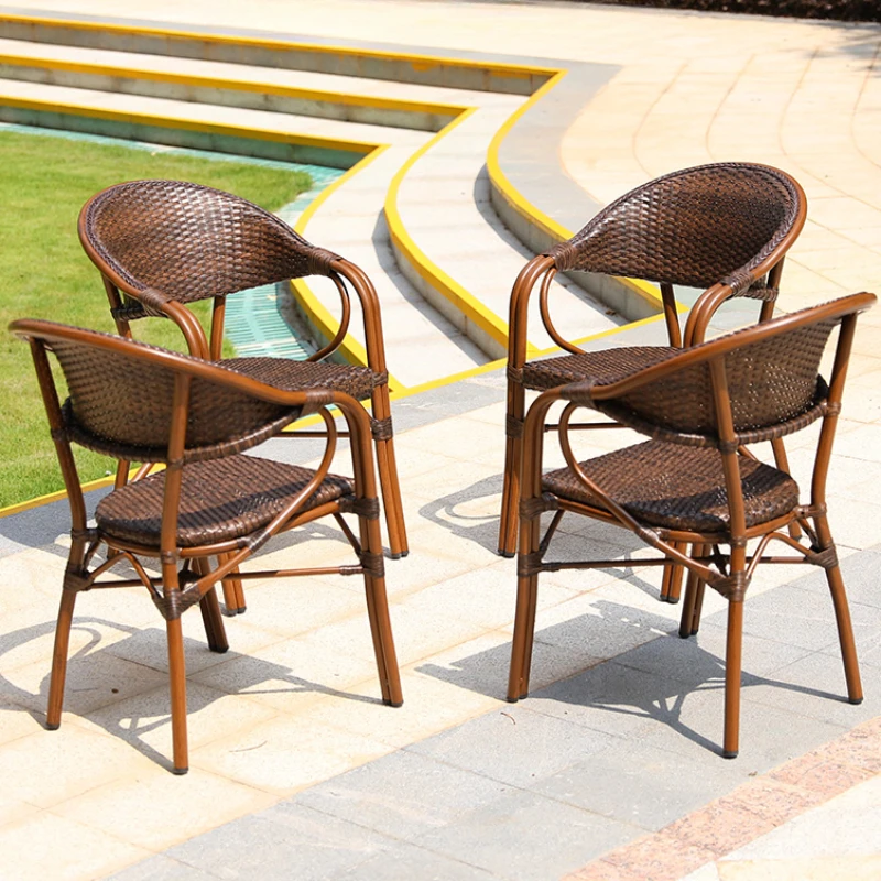 

Rattan Vintage Garden Chairs Reclining Farmhouse Italian Style Comfortable Garden Chairs Back Office Cadeiras Balcony Furniture