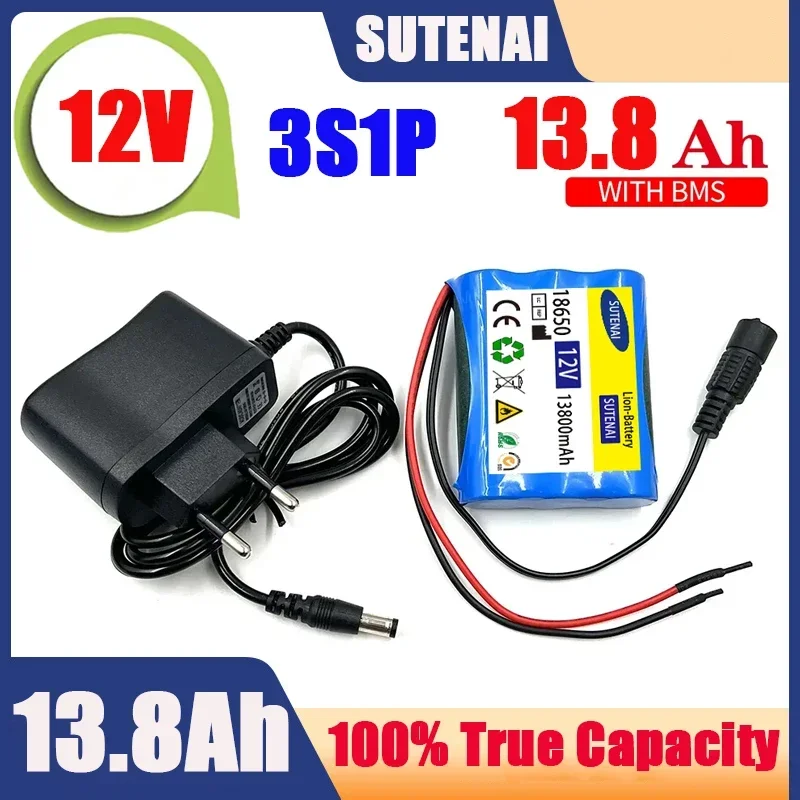 12V 13800mAh 18650 Lithium Rechargeable Battery pack 3S1P for Speaker flashlight CCTV Camera GPS Portable search light equipment
12V 13800mAh 18650 Lithium Rechargeable Battery pack 3S1P for Speaker flashlight CCTV Camera GPS Portable search light equipment