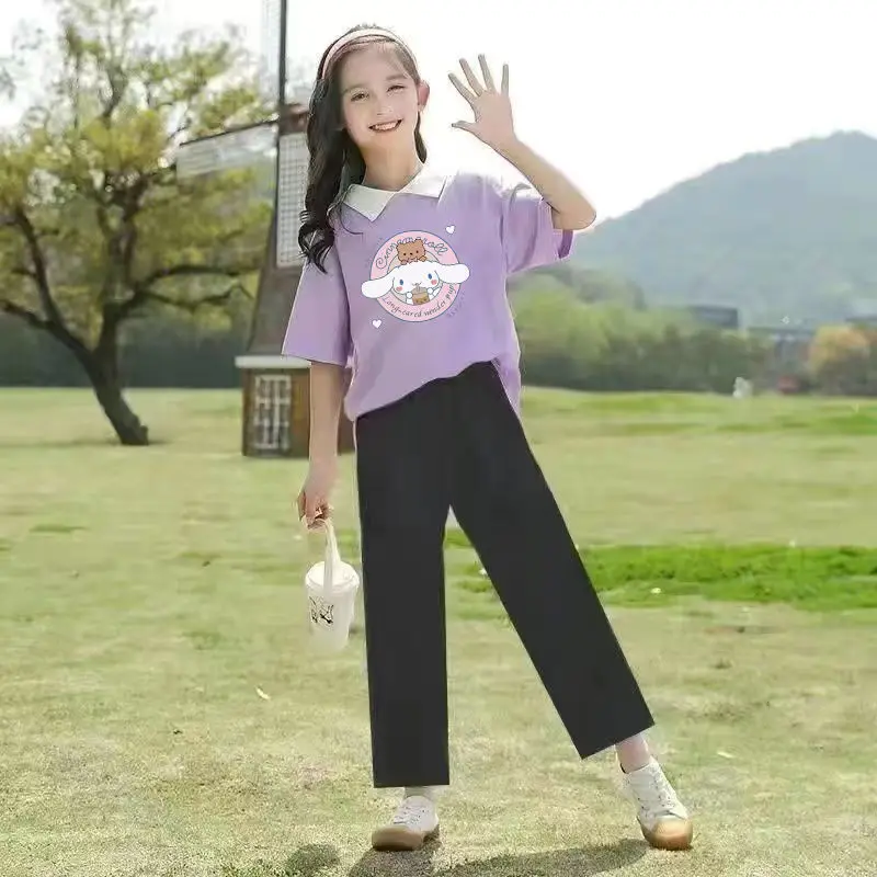 Sanrios Kawaii Cinnamoroll Clothes Set Anime Cute Cartoon Kuromi Pochacco Kids New Sport Short Sleeve Trousers Two-Piece Set
Sanrios Kawaii Cinnamoroll Clothes Set Anime Cute Cartoon Kuromi Pochacco Kids New Sport Short Sleeve Trousers Two-Piece Set