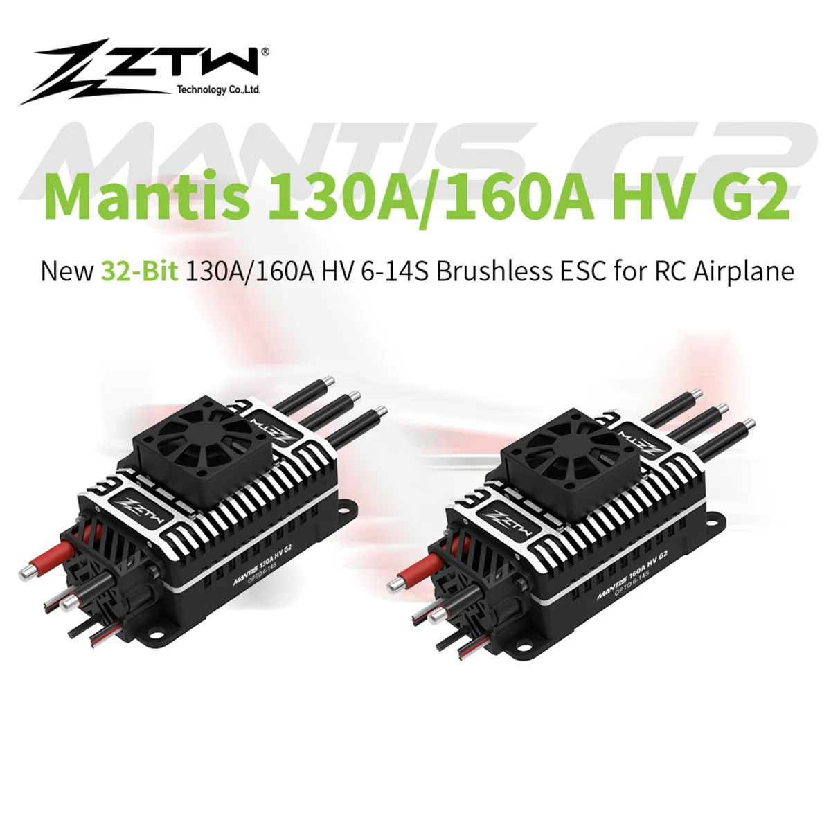 

ZTW Upgraded 32-Bit Mantis G2 130A/160A HV ESC 6-14S Speed Controller For RC Airplane Aircraft EDF Jet Ducted Fan Fixed-wing