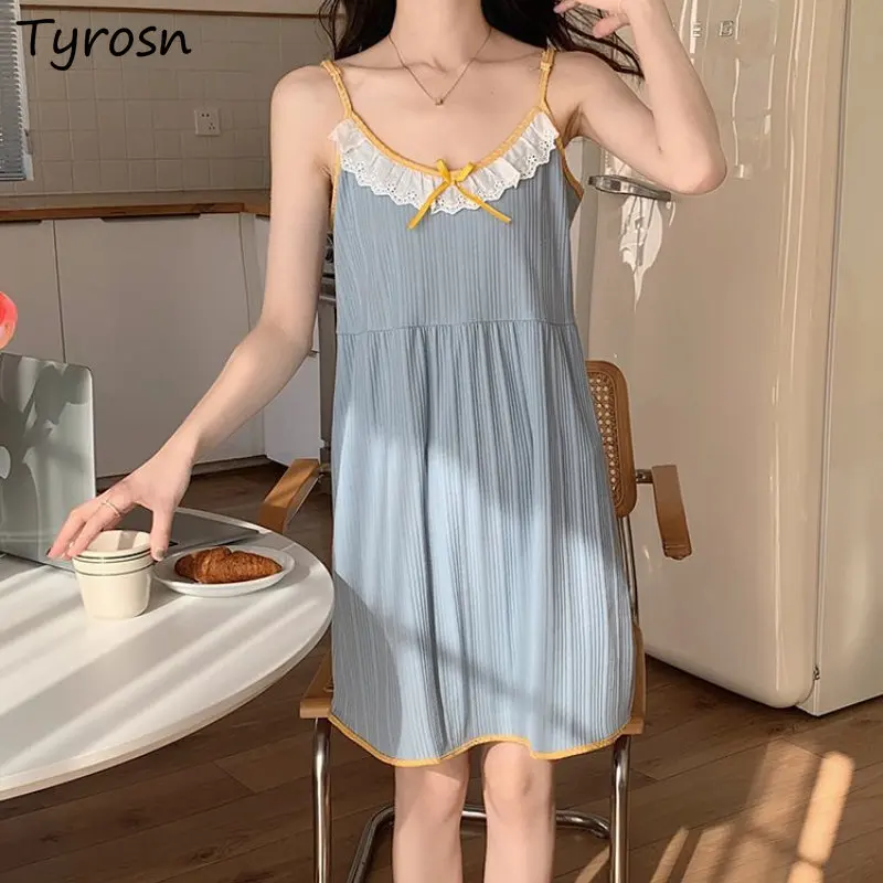 Nightgowns Women Sweet Simple Elegant Tender Sleeveless Patchwork Design Leisure Lounge Wear Summer Daily Students Korean Style
Nightgowns Women Sweet Simple Elegant Tender Sleeveless Patchwork Design Leisure Lounge Wear Summer Daily Students Korean Style