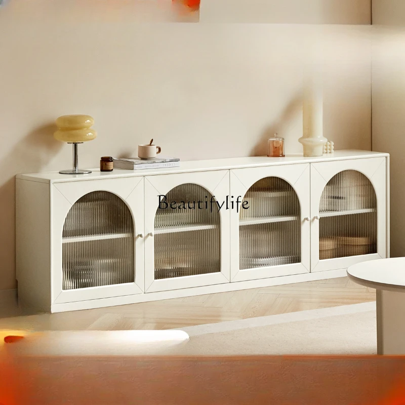 

Домашний Белый напольный шкаф для хранения в гостиной, шкаф для спальни в французском стиле кремового цвета, ТВ-шкаф из массива дерева