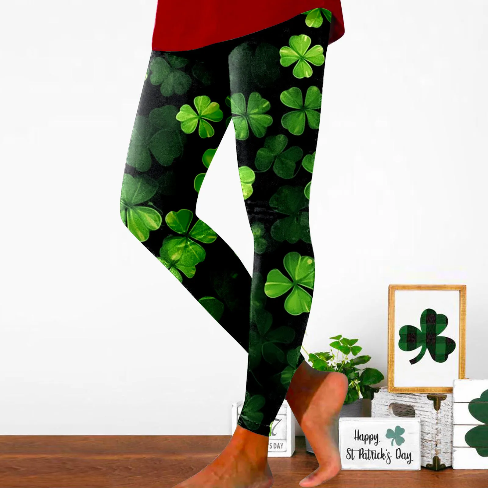 

High Waisted St Patricks Day Leggings Women Push Up Tight Trousers Sexy Legging Pants Yoga Gym Workout Tights Pantalones