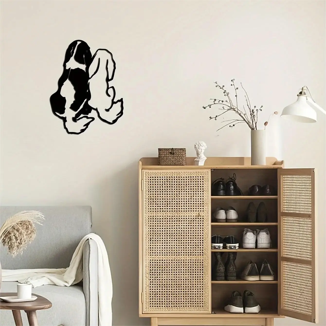 

Metal Cute Dog Wall Hanging Iron Art Silhouette Animal Minimalist Abstract Line Home Decor Create A Warm Atmosphere for Home