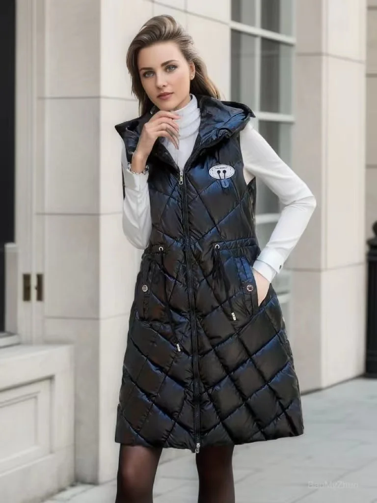2023 Autumn Winter Sleeveless Jacket Coat Women Down Cotton Hooded Long Vest Female Solid Fashion Zipper Waistcoat Slim Outwear
2023 Autumn Winter Sleeveless Jacket Coat Women Down Cotton Hooded Long Vest Female Solid Fashion Zipper Waistcoat Slim Outwear
