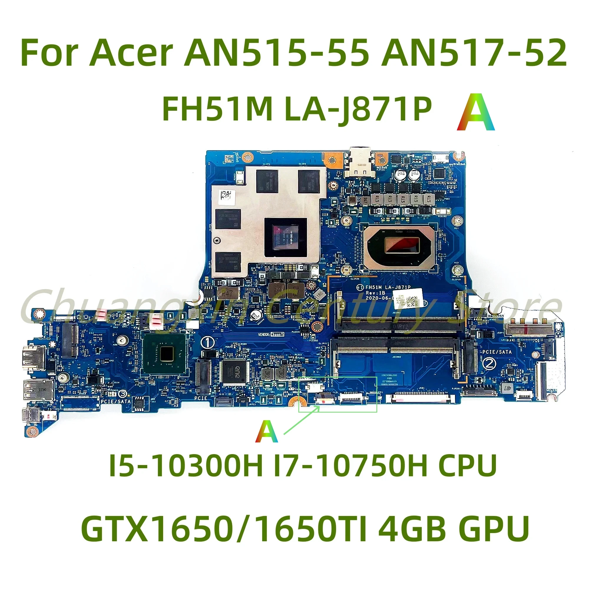 Подходит для ноутбука Acer AN515-55 AN517-52, материнская плата FH51M, LA-J871P GTX1650/1650TI, 4 Гб GPU 100%
Подходит для ноутбука Acer AN515-55 AN517-52, материнская плата FH51M, LA-J871P GTX1650/1650TI, 4 Гб GPU 100%