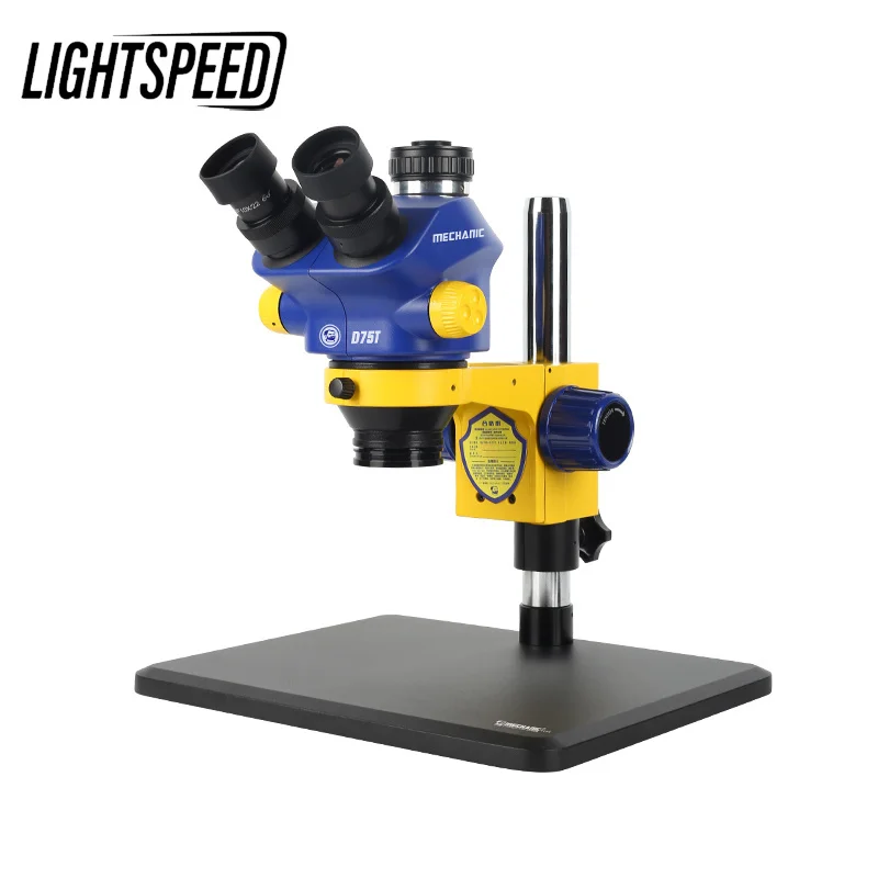 MECHANIC Trinocular Stereo Microscope D75T-B11 HD Thigh Precision Electronic Components Amplification For PCB Inspection Repair
MECHANIC Trinocular Stereo Microscope D75T-B11 HD Thigh Precision Electronic Components Amplification For PCB Inspection Repair