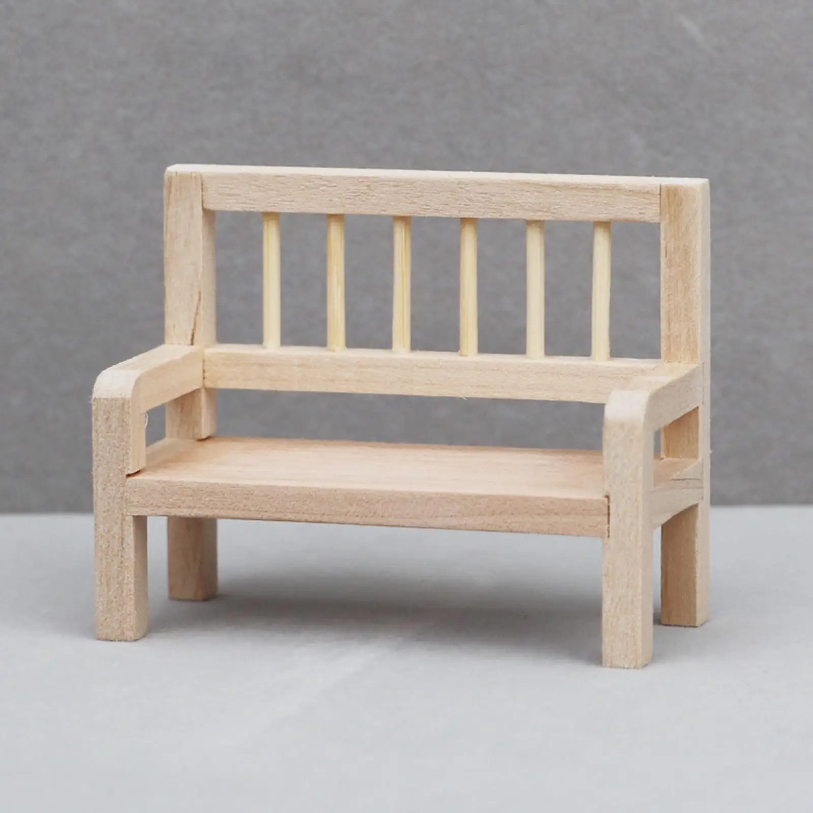 

Miniature Wooden Chair 1/12 Scale Dollhouse Park Bench Doll Bench Couch for Dollhouse Diorama Miniature Scene Accessories Decor