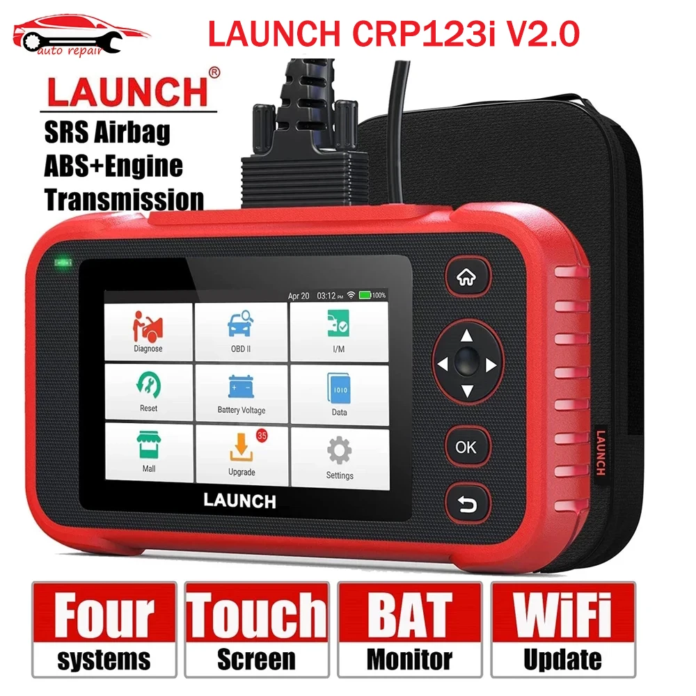 Диагностический сканер LAUNCH X431 CRP123i V 2.0CRP123I OBD2, приборы для диагностики двигателя, ABS, SRS, трансмиссия, 4 системы диагностики, OBD2 считыватель кодов
Диагностический сканер LAUNCH X431 CRP123i V 2.0CRP123I OBD2, приборы для диагностики двигателя, ABS, SRS, трансмиссия, 4 системы диагностики, OBD2 считыватель кодов