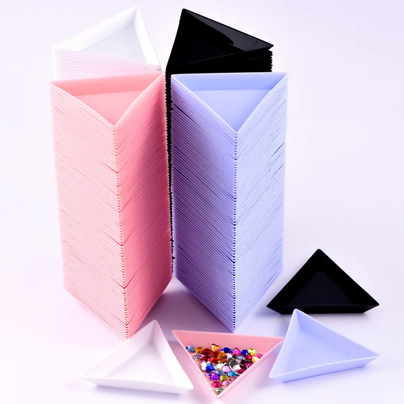 10pcs Plastic Triangle Nail Tray Nail Art Rhinestone Bead Crystal Sorting Storage Plate Manicure Tools Accessory 4 Colors
10pcs Plastic Triangle Nail Tray Nail Art Rhinestone Bead Crystal Sorting Storage Plate Manicure Tools Accessory 4 Colors