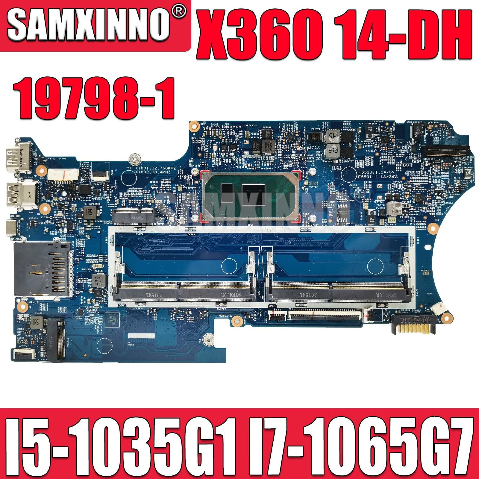 Материнская плата SAMXINNO 19798-1 448.0L102.0011 для ноутбука HP X360 14-DH, системная плата стандарта I7-1065G, 7 процессоров, 100% тест
Материнская плата SAMXINNO 19798-1 448.0L102.0011 для ноутбука HP X360 14-DH, системная плата стандарта I7-1065G, 7 процессоров, 100% тест
