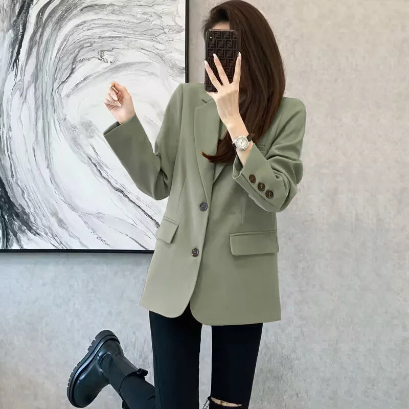 Women Blazer Casual Jacket Multi-Color Pocket All-Match Long Sleeved OL Autumn Winter Elegant Office Lady Coat Loose Solid Thin Women Blazer Casual Jacket Multi-Color Pocket All-Match Long Sleeved OL Autumn Winter Elegant Office Lady Coat Loose Solid Thin