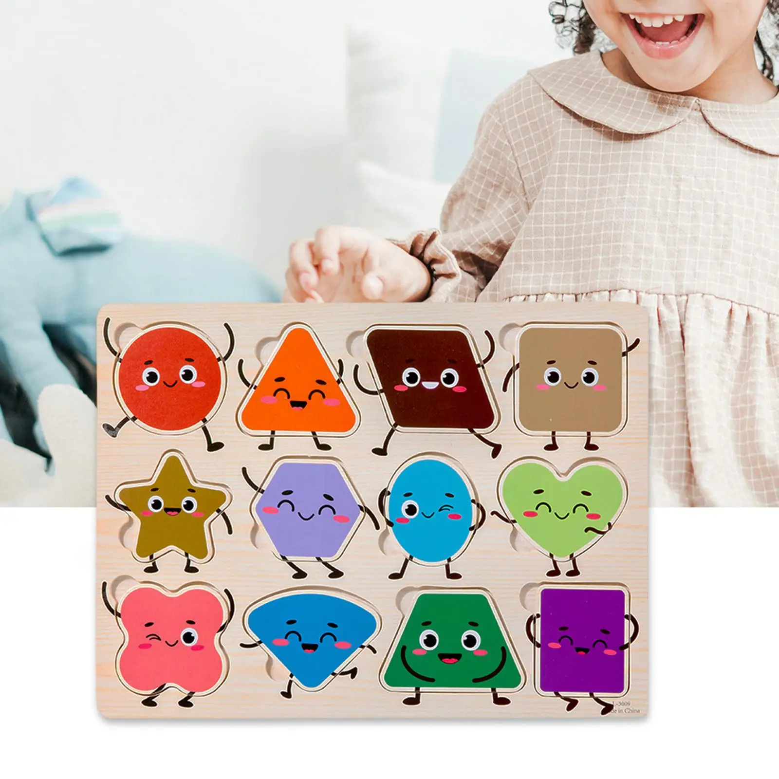 

Montessori Toy Wooden Shape Puzzles Learning Activity Kids Valentines Day Gifts for Children Ages 2~4 Boy and Girls Holiday Gift