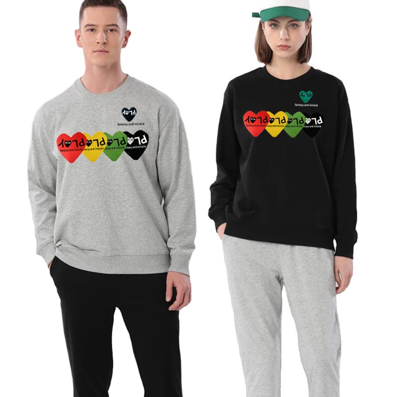 Men Women Autumn Winter O-neck Sweater Heart Letter Embroidery Colorful Heart Arrangement Print Cotton Fleece Pullover Sweater
Men Women Autumn Winter O-neck Sweater Heart Letter Embroidery Colorful Heart Arrangement Print Cotton Fleece Pullover Sweater