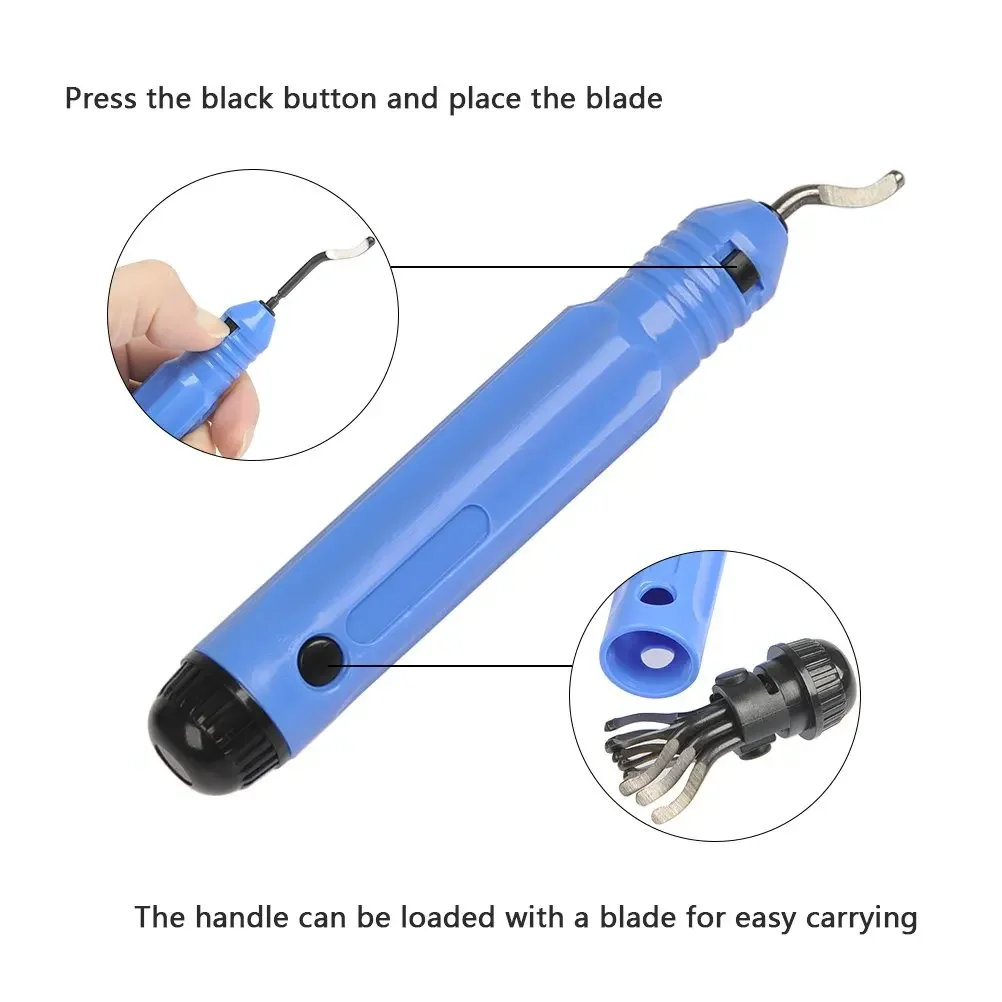 Great Metal Deburring Tool Kit Burr Remover Hand Tool Anti-Slip Handle with 10pcs Sharp Deburring Blades for Copper Wood Plastic
Great Metal Deburring Tool Kit Burr Remover Hand Tool Anti-Slip Handle with 10pcs Sharp Deburring Blades for Copper Wood Plastic
