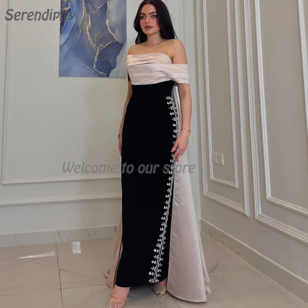 Serendipity Satin Trumpet Elegant Ankle-Length Saudi Arabia Evening Dress Off The Shoulder Prom Gown With Long Shawl For Women
Serendipity Satin Trumpet Elegant Ankle-Length Saudi Arabia Evening Dress Off The Shoulder Prom Gown With Long Shawl For Women