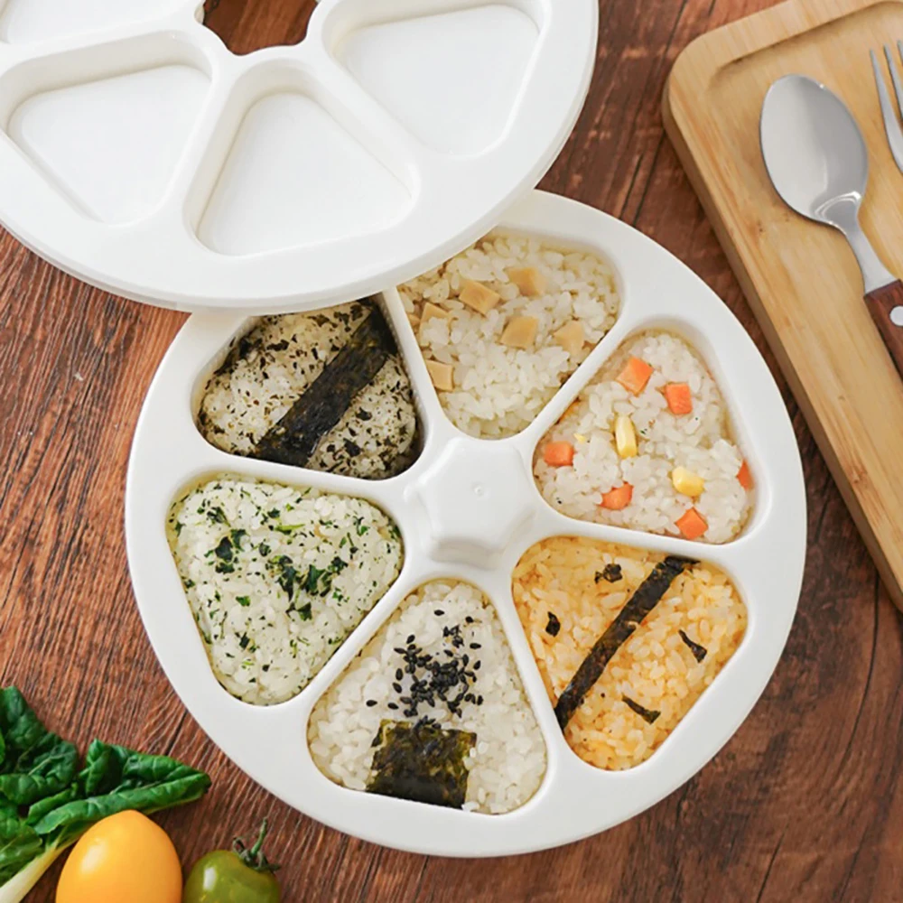 

Форма для суши 6 полостей «сделай сам», антипригарная треугольная форма для рисовых шариков, Набор японских коробок бэнто, принадлежности для еды, инструменты