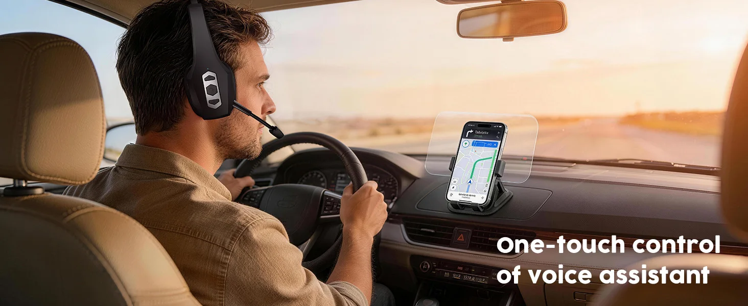 Sd31473eecc80494ab1f7cf65727c74fdb Trucker Bluetooth Headset with Charging Base, Wireless Hands-Free Headset with Noise Canceling Mic & Mute Button, 56Hrs Working