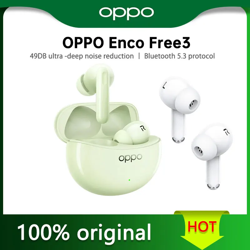 NEW OPPO ENCO Free3 TWS Earbuds Wireless 49dB Personalized Noise Reduction 3-Mics Call
NEW OPPO ENCO Free3 TWS Earbuds Wireless 49dB Personalized Noise Reduction 3-Mics Call
