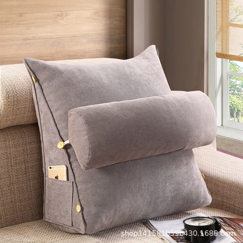 

Triangular Reading Pillow Bedside Cushion Tatami Bed Back Cushion Sofa Throw Pillows Lumbar Support Cushions Waist Backrest