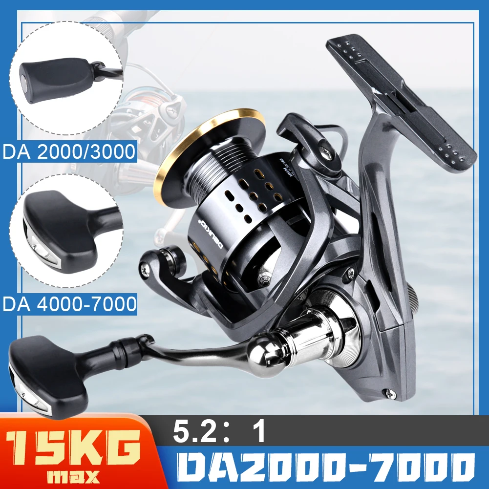 Ultralight Fishing Reels DA2000-7000Series Spinning Reel Max Drag 15KG Saltwater Jig Reel Carp Fishing Tackle Sea Molinete Pesca
Ultralight Fishing Reels DA2000-7000Series Spinning Reel Max Drag 15KG Saltwater Jig Reel Carp Fishing Tackle Sea Molinete Pesca