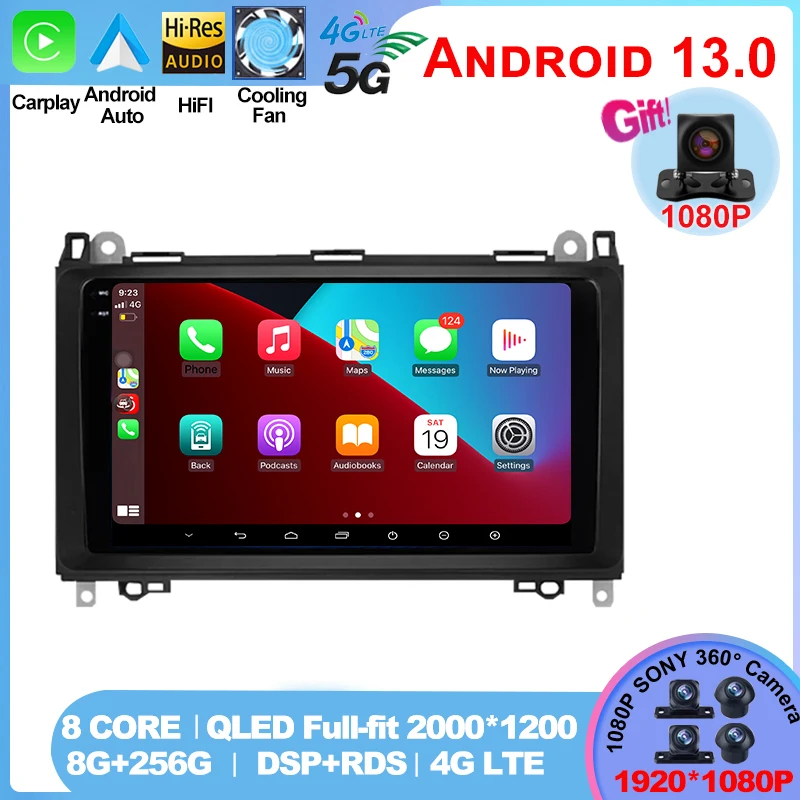 

for Mercedes Benz B200 Sprinter W906 W639 AB Class W169 W245 Viano Vito Android 13 2 Din Car Radio Multimedia Carplay GPS Nav