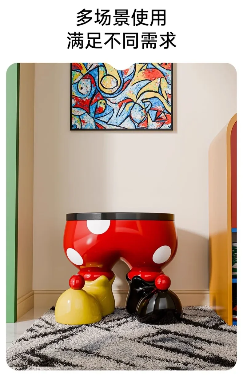 Creative clown shoe-changing stool large floor-standing ornaments high-end home living room storage decorations Creative clown shoe-changing stool large floor-standing ornaments high-end home living room storage decorations