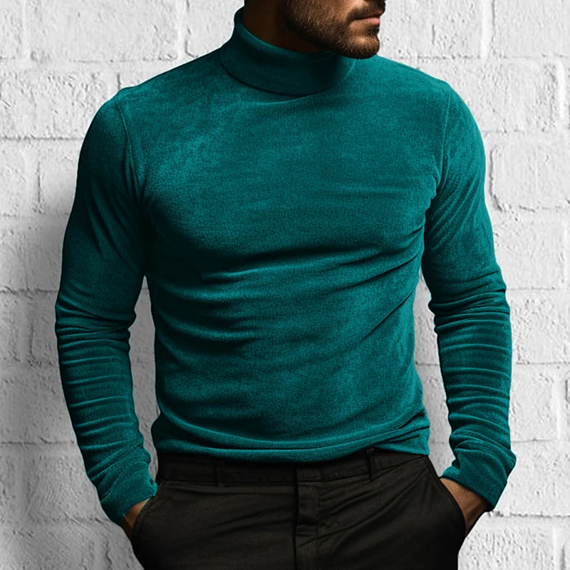 2023 Fall Warm Velvet Tops Men Sweater Casual Solid Color Long Sleeve Slim Bottoming Pullover Turtleneck Fleece T Shirt Mens Top
2023 Fall Warm Velvet Tops Men Sweater Casual Solid Color Long Sleeve Slim Bottoming Pullover Turtleneck Fleece T Shirt Mens Top