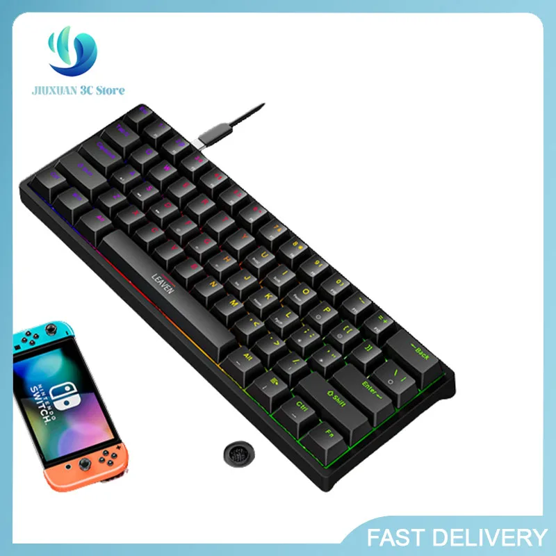 K620 Mini Gaming Mechanical Keyboard 61 Keys Rgb Hotswap Type-c Wired Gaming Keyboard Pbt Keycaps 60% Ergonomics Keyboards
K620 Mini Gaming Mechanical Keyboard 61 Keys Rgb Hotswap Type-c Wired Gaming Keyboard Pbt Keycaps 60% Ergonomics Keyboards