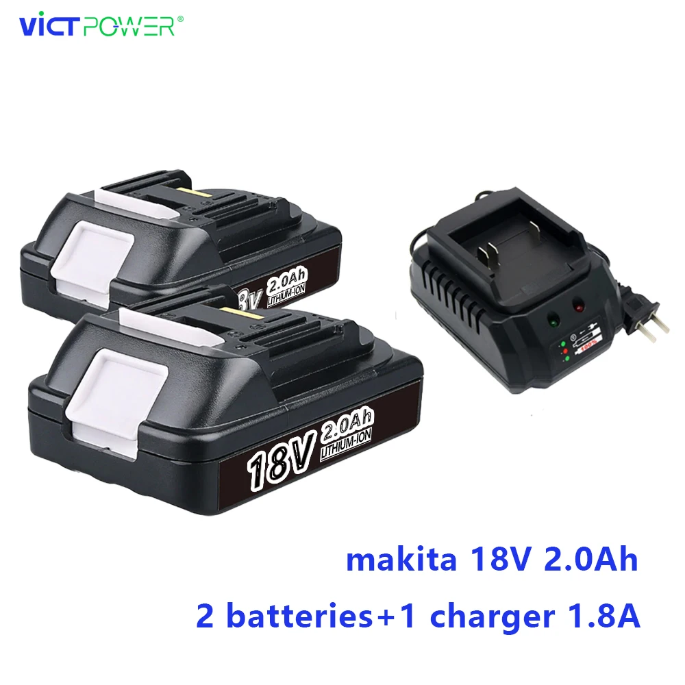 

BL1830 1pc charger and 2pc bateria 18V 2ah 2.5ah 3ah Lithium Ion Pack For Makitas Battery Power Tool Combo Kit Cordless Drill