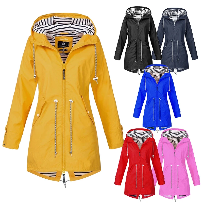 Women's Fashion Four Seasons Outdoor Waterproof and Rainproof Charge Coat Casual Loose Plus Size Hooded Windproof Coat S-5XL
Women's Fashion Four Seasons Outdoor Waterproof and Rainproof Charge Coat Casual Loose Plus Size Hooded Windproof Coat S-5XL