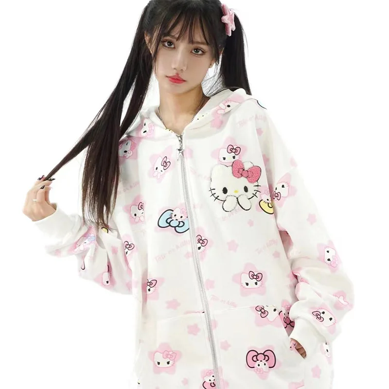 Kawaii Hellokitty Coat Loose Sanrio Hoodie Cartoon Clothes Autumn and Winter Instagram Trend Women's High Appearance Level Top
Kawaii Hellokitty Coat Loose Sanrio Hoodie Cartoon Clothes Autumn and Winter Instagram Trend Women's High Appearance Level Top
