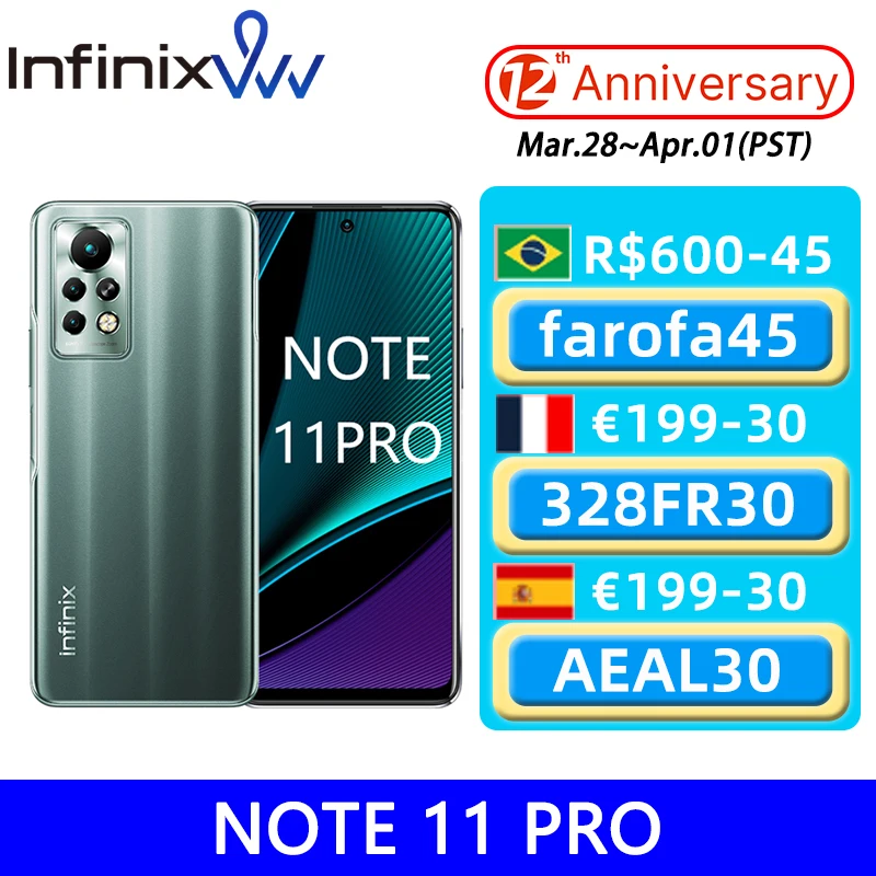 Infinix Note 11 Pro 8GB 128GB 6.95'' Display Smartphone Helio G96 120Hz Refresh Rate 5000 Battery 33W Super Charge | Мобильные
