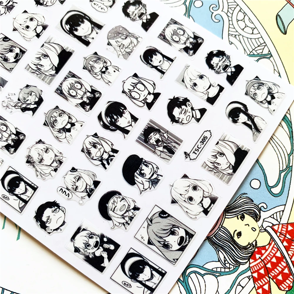 

TSC-305 white-haired girl DIY 3D Back glue Nail Art Stickers Decals Sliders Nail ornament decoration