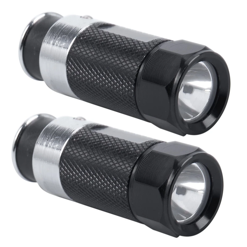 

2Pcs Mini LED Flashlights Car Cigarette Lighter LED Rechargeable Flashlight