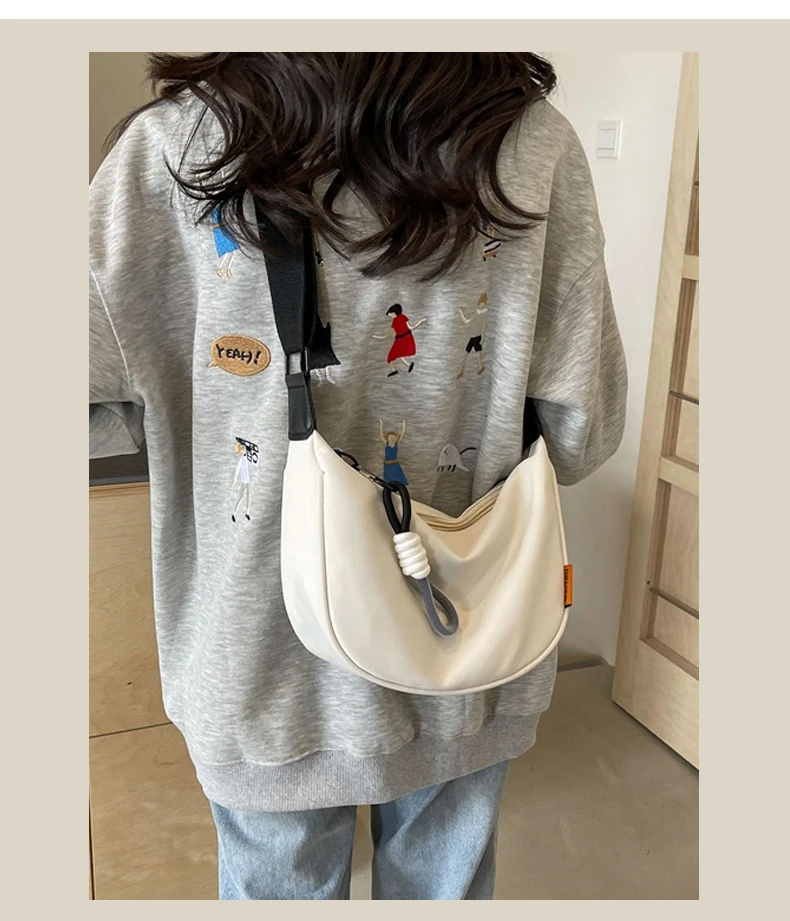 Nylon Hobos Crossbody Bags Solid Casual Zipper Women's Bags 2024 Fashion High Capacity Solid Color Single Shoulder Totes Bag Nylon Hobos Crossbody Bags Solid Casual Zipper Women's Bags 2024 Fashion High Capacity Solid Color Single Shoulder Totes Bag