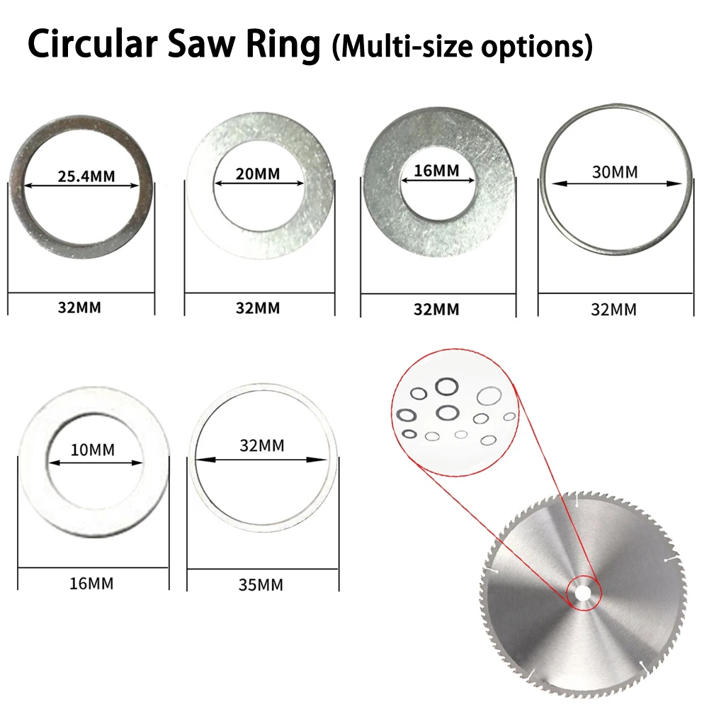 CircularSawRing For Circular Saw Blade Reduction Ring Conversion Ring Multi-size Saw Blade Aperture Conversion Gasket Power Tool
CircularSawRing For Circular Saw Blade Reduction Ring Conversion Ring Multi-size Saw Blade Aperture Conversion Gasket Power Tool
