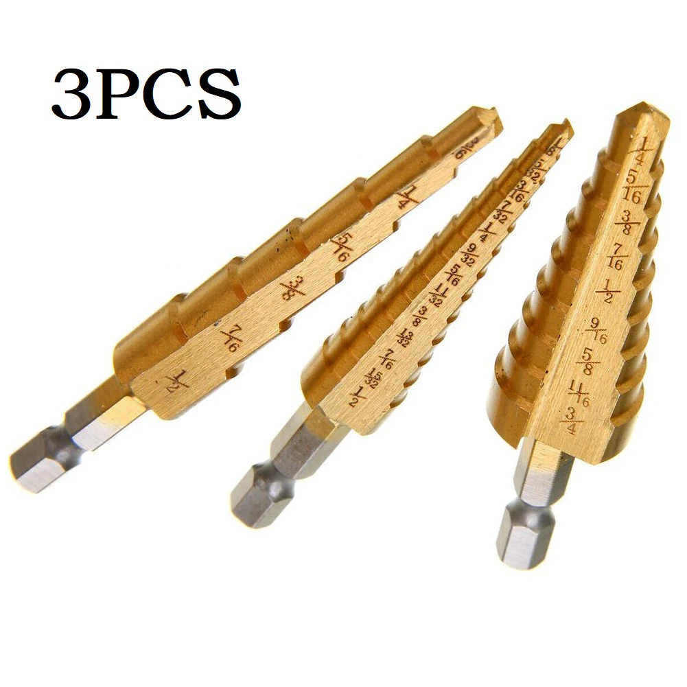 3Pcs Step Drill Bits HSS Reamer Bit Hole Cutter For Wood Metal Drilling Punching Construction Renovation Power Tools Accessories
3Pcs Step Drill Bits HSS Reamer Bit Hole Cutter For Wood Metal Drilling Punching Construction Renovation Power Tools Accessories