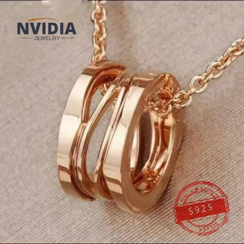 

2024 Fashion Hot Selling Jewelry BV Customized S925 Silver Luxury Round Hollow Women's Necklace Birthday Party Earrings Gift