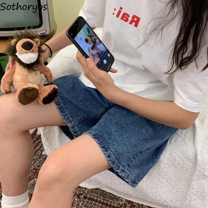 Baggy Denim Shorts for Women Summer Cute Students Knee-length High Waist Korean Fashion Street Wear Retro All-match Cool Teens 
Baggy Denim Shorts for Women Summer Cute Students Knee-length High Waist Korean Fashion Street Wear Retro All-match Cool Teens